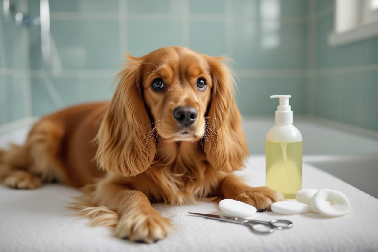 clean cocker spaniel ears at home